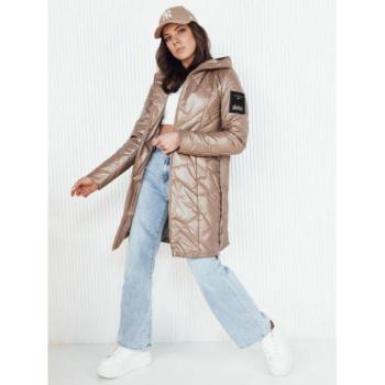 Átmeneti kabátok - Bézs színű hosszabb steppelt tavaszi kabát kép