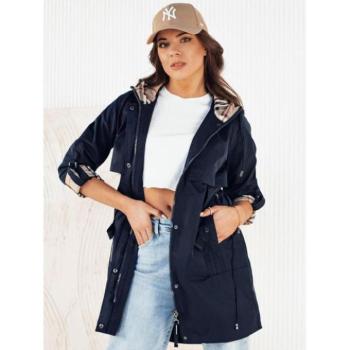 Átmeneti kabátok - Hosszú sötétkék parka tavaszra kép