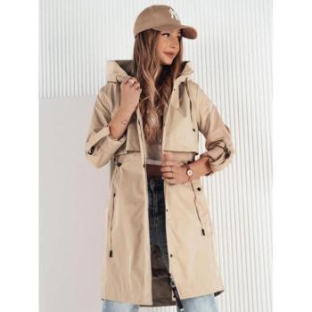 Átmeneti kabátok - Hosszú tavaszi kabát bézs színben kép