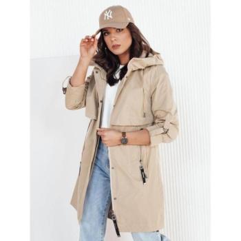 Átmeneti kabátok - Hosszú tavaszi parka bézs színben kép