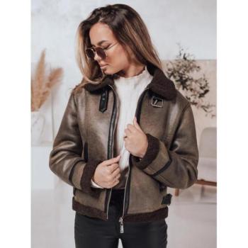 Átmeneti kabátok - Kávébarna női kabát szőrmével TY4740 kép