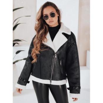 Átmeneti kabátok - Női fekete szőrmés kabát TY5125 kép