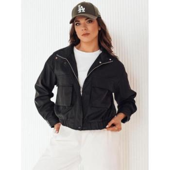 Átmeneti kabátok - Női fekete tavaszi kabát nagy zsebekkel kép