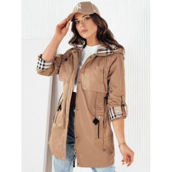 Átmeneti kabátok - Női hosszú bézs színű parka tavaszra kép