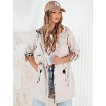 Átmeneti kabátok - Női hosszú parka ekrü színben kép