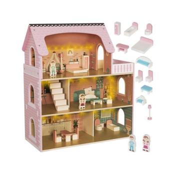 Babaházak - Fa babaház LED világítással kép