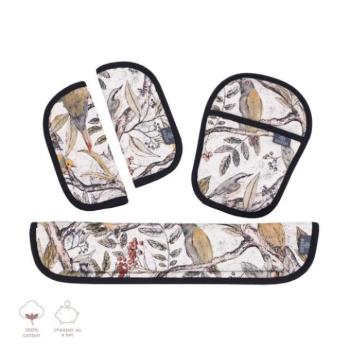 Biztonsági övvédő - Babakocsi övvédő huzat szett az Ornithology kollekcióból kép