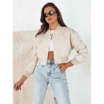 Bőrdzsekik - Bézs bőrkabát szegecsekkel kép