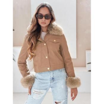 Bőrdzsekik - Női barna bőrkabát TY5139 kép