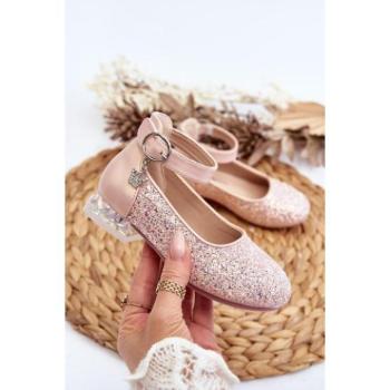 Divat kiegészítők és ruhák kiárusítása - Rózsaszín csillámos balerinacipők lányoknak akciósan kép