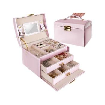 Ékszerdobozok - Szatén ékszerdoboz/tok rózsaszínben kép