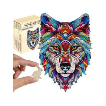 Építő készletek - Fa kirakós - farkas kép