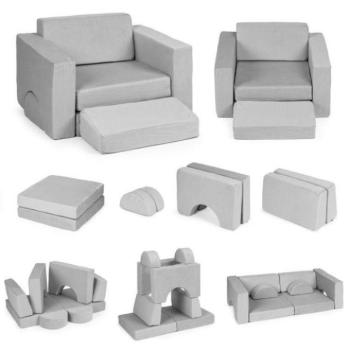 Etetőszékek - Moduláris összecsukható szürke szék gyerekeknek kép