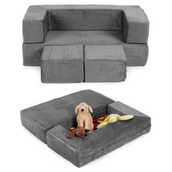 Etetőszékek - Szürke gyerek moduláris kanapé kép