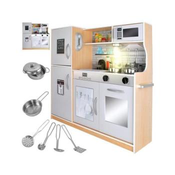 Fajátékok gyerekeknek - Barna fa konyha LED világítással és hangokkal kép