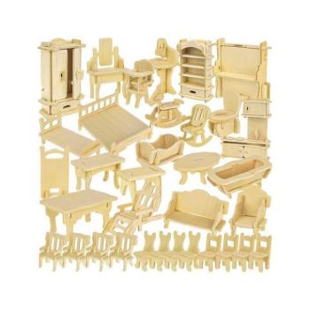 Fajátékok gyerekeknek - Fa bababútor szett - 34 darab kép