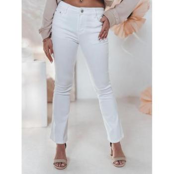 Farmer nadrágok - Női harangszárú farmer fehér színben UY2462 kép