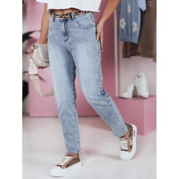 Farmer nadrágok - Női kék színű anya alakú szabású farmer övvel UY2351 kép