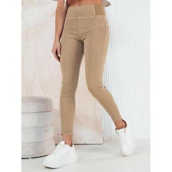 Farmer nadrágok - Női sötétbézs magas derekú farmer kép