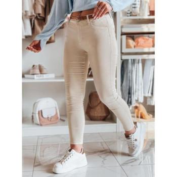 Farmer nadrágok - Világos bézs színű női farmer övvel UY2440 kép