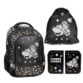 Hátizsákok és zsákok - 3 darabos MINNIE lányiskolai szett hátizsákkal, táskával és tolltartóval kép