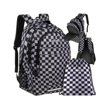 Hátizsákok és zsákok - Sakktábla mintás hátizsák zsebbel - 22L kép