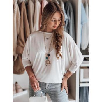 Hosszú ujjú blúzok - Fehér bő női blúz medállal RY2771 kép