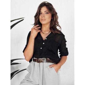 Hosszú ujjú ingek - Fekete áttetsző női ing kép