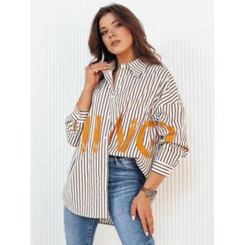 Hosszú ujjú ingek - Női csíkos ing felirattal kép