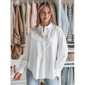 Hosszú ujjú ingek - Női fehér ing hosszabb hátrésszel DY0457 kép