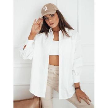 Hosszú ujjú ingek - Oversize női ing fehér színben kép