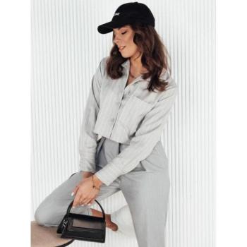 Hosszú ujjú ingek - Rövid csíkos ing szürke színben kép