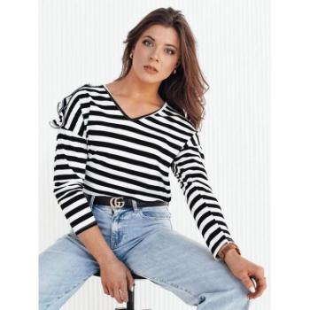 Hosszú ujjú - Női fekete-fehér csíkos póló kép