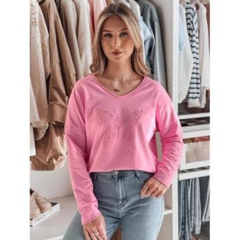 Hosszú ujjú - Rózsaszín női póló pillangóval RY2784 kép