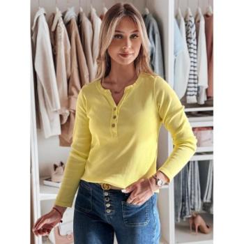 Hosszú ujjú - Sárga női póló díszes kapoccsal RY2778 kép