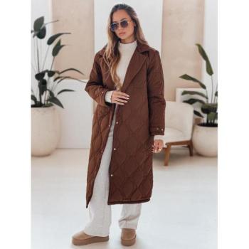 Kabátok és trenchek - Barna hosszú női steppelt kabát TY4939 kép