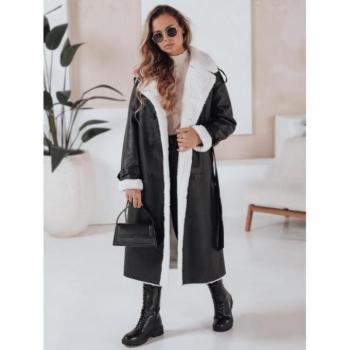 Kabátok és trenchek - Fekete hosszú női bőrkabát TY4991 kép