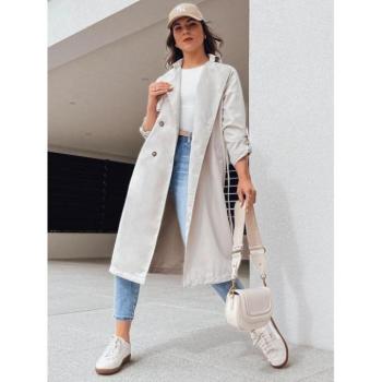 Kabátok és trenchek - Hosszú női kabát világos szürke színben kép