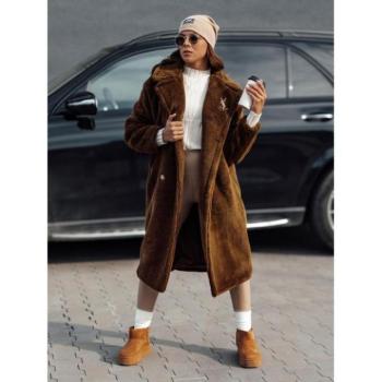 Kabátok és trenchek - Női hosszú barna szőrmekabát TY4690 kép