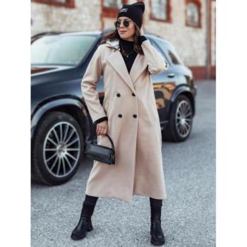 Kabátok és trenchek - Női hosszú bézs színű kabát kapucnival NY0721 kép