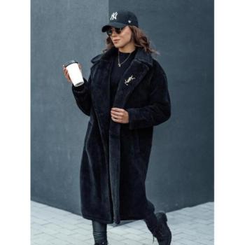 Kabátok és trenchek - Női hosszú fekete szőrmekabát TY4697 kép