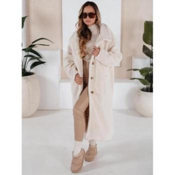 Kabátok és trenchek - Női hosszú, krémszínű szőrmekabát NY0750 kép