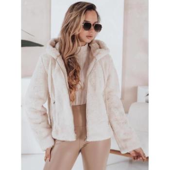 Kabátok és trenchek - Rövid bézs női bunda TY4994 kép