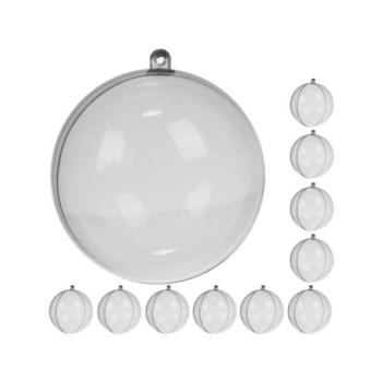 Karácsonyi dekoráció - 10 cm átmérőjű átlátszó golyók - 10 db kép