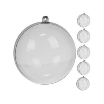 Karácsonyi dekoráció - 10 cm átmérőjű átlátszó golyók - 5 db. kép