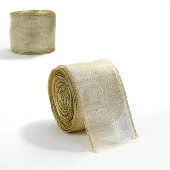 Karácsonyi dekoráció - Arany színű, karácsonyi szalag kép