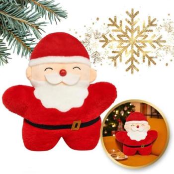 Karácsonyi dekoráció - Bársony Mikulás párna - 45 cm kép