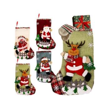 Karácsonyi dekoráció - Dekoratív karácsonyi zoknik - 4 db kép