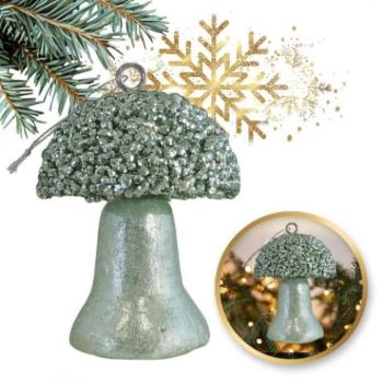 Karácsonyi dekoráció - Fa dísz - menta színű gomba kép