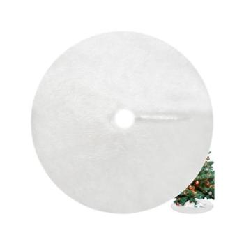 Karácsonyi dekoráció - Fehér szőrös szőnyeg a karácsonyfa alá - 90 cm kép